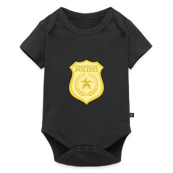 Grammatik Polizei Rechtschreibung Deutschlehrer - Baby Premium Kurzarmbody - Schwarz - Vorne