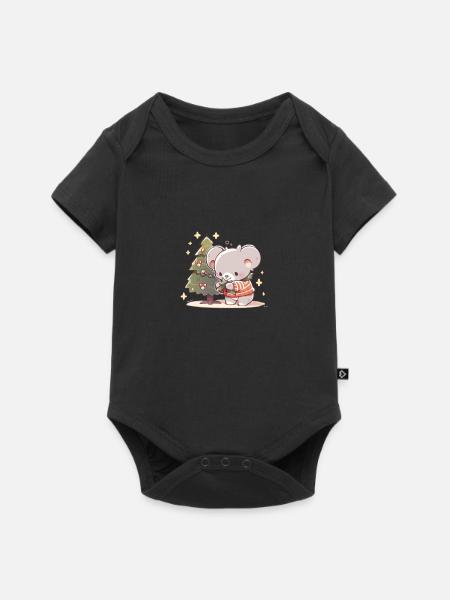 Koala Bear Christmastree - Baby Premium Kurzarmbody - Schwarz