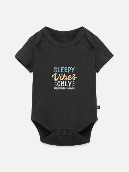 Sleepy Vibes Only - Baby Premium Kurzarmbody - Schwarz
