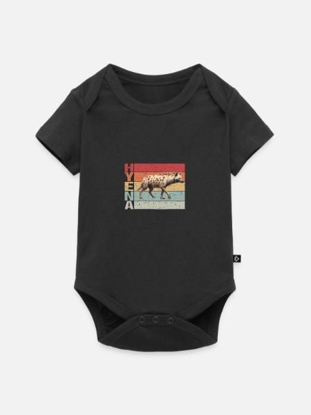 Hyäne Retro style - Baby Premium Kurzarmbody - Schwarz