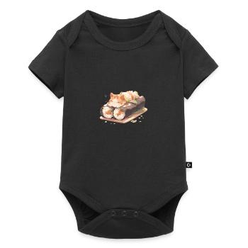 Chat à sushi - Body à manches courtes Premium Bébé - noir - Devant