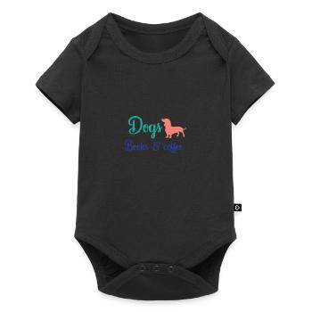 Dogs Books and Coffee, Dog Tshirt, Dog Mom, - Body à manches courtes Premium Bébé - noir - Devant