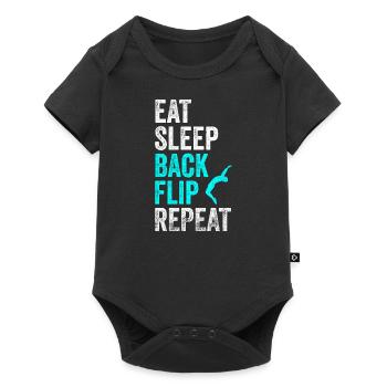 Eat Sleep Back Flip Repeat Shirt Gymnastic Tee - Baby Premium short-sleeve bodysuit - black - Front