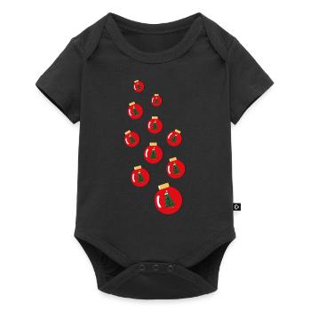 Wilde Weihnachtskugeln mit Weihnachtsbäumen. - Baby Premium Kurzarmbody - Schwarz - Vorne