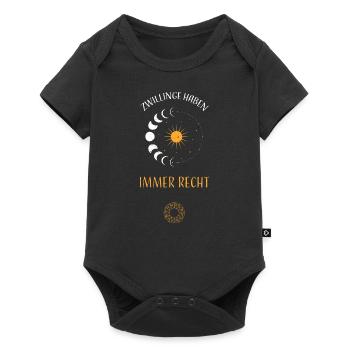 Zwillinge Haben Immer Recht - Baby Premium Kurzarmbody - Schwarz - Vorne