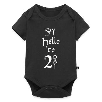 Spruch Wikinger Runen Say Hello to 2day - Baby Premium Kurzarmbody - Schwarz - Vorne