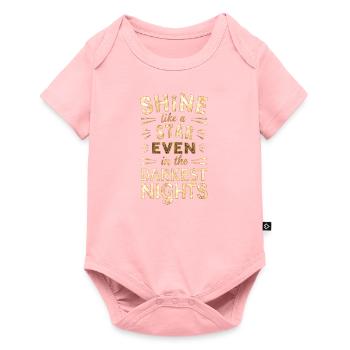 Brille comme une étoile, même dans les nuits les plus sombres - Body à manches courtes Premium Bébé - rose - Devant