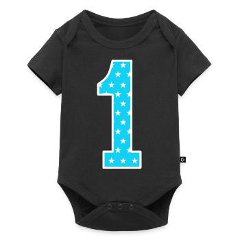 Eins - Baby Premium Kurzarmbody - Schwarz - Vorne