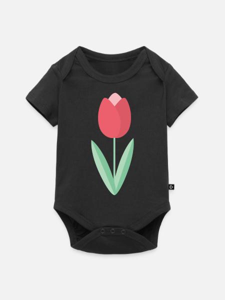 Tulpe - Baby Premium Kurzarmbody - Schwarz