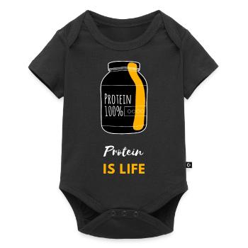 Protein is life 1 - Baby Premium short-sleeve bodysuit - black - Front