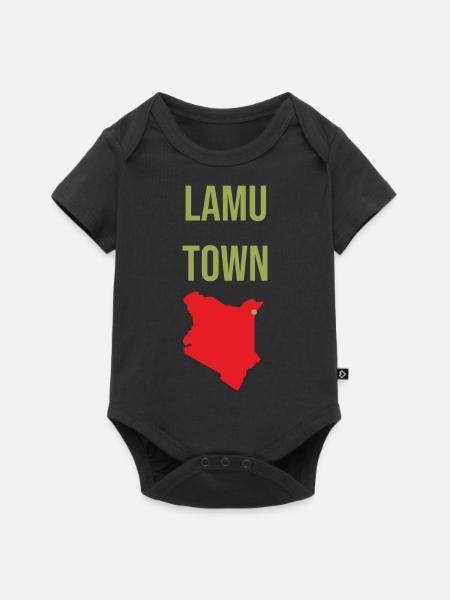 Lamu Town Souvenir - Baby Premium Kurzarmbody - Schwarz