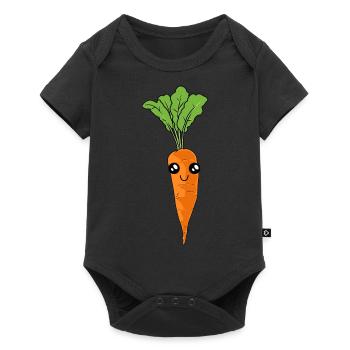 Carotte, Carotte, Assaisonnement, Visage, Légumes, Végétarien - Body à manches courtes Premium Bébé - noir - Devant