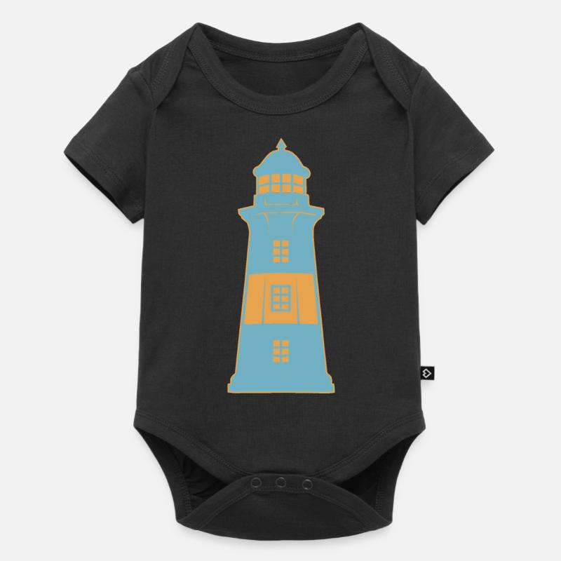 Leuchtturm maritim Küste - Baby Premium Kurzarmbody - Schwarz