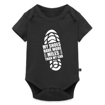 Laufkilometer Training - Marathon - Baby Premium Kurzarmbody - Schwarz - Vorne