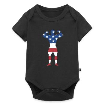 Sport Us Flag Bodybuilding - Baby Premium short-sleeve bodysuit - black - Front