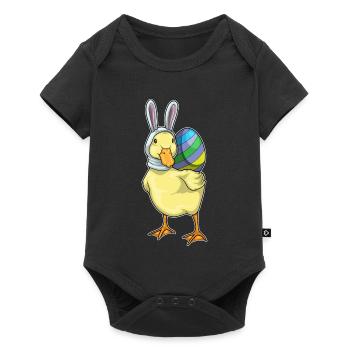 Oreilles de lapin de Pâques canard - Body à manches courtes Premium Bébé - noir - Devant