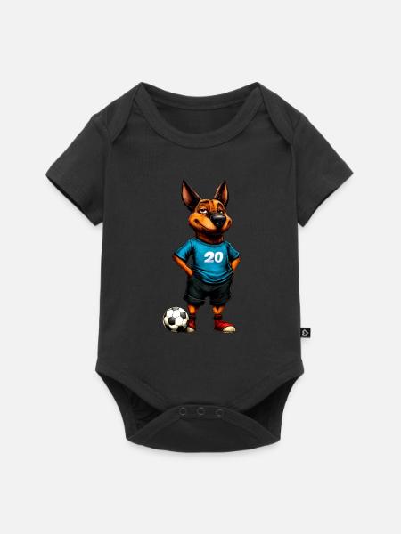 Fussball Hunde - Baby Premium Kurzarmbody - Schwarz