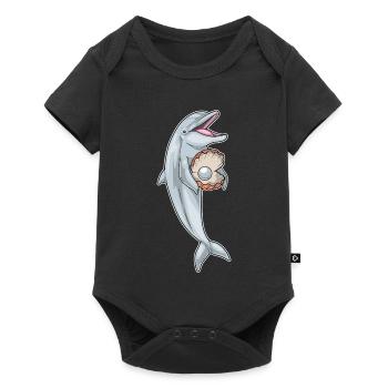 Dolphin Pearl - Baby Premium short-sleeve bodysuit - black - Front