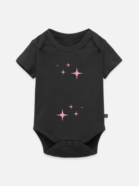 Funkeln Glitzer Sterne - Baby Premium Kurzarmbody - Schwarz