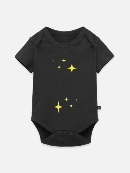 Funkeln Glitzer Sterne - Baby Premium Kurzarmbody - Schwarz