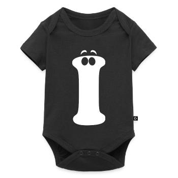 Grands imprimés de style I | Logo de la lettre I drôle I - Body à manches courtes Premium Bébé - noir - Devant