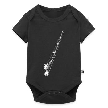 Angelrute Zeichnung - Baby Premium Kurzarmbody - Schwarz - Vorne