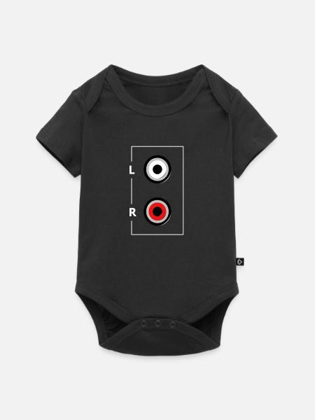 Stereo-Cinch-Eingang - Baby Premium Kurzarmbody - Schwarz