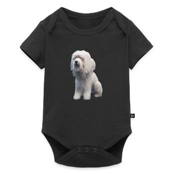 Chien de berger anglais ancien - Bobtail - Body à manches courtes Premium Bébé - noir - Devant