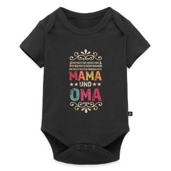 Mama & Oma Familie Mutter Geschenk - Baby Premium Kurzarmbody - Schwarz - Vorne