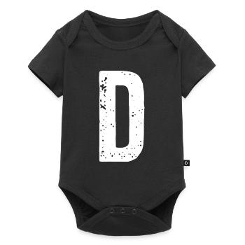 D-Buchstabe - Baby Premium Kurzarmbody - Schwarz - Vorne