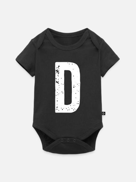 D-Buchstabe - Baby Premium Kurzarmbody - Schwarz
