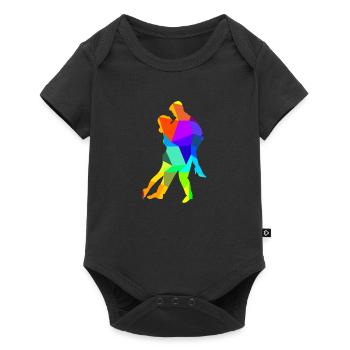 Tango Dancing Dance Couple Rainbow Colors Polygon - Baby Premium short-sleeve bodysuit - black - Front