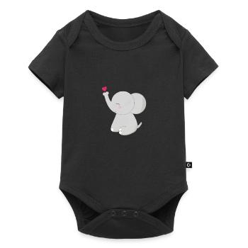 l'éléphant - Body à manches courtes Premium Bébé - noir - Devant