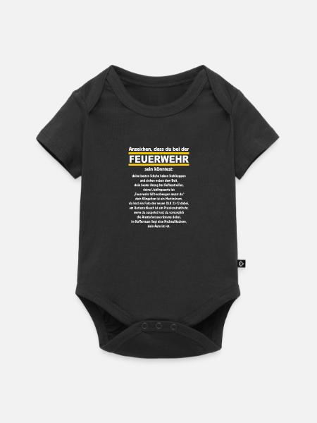 FWD - Anzeichen dass du bei der Feuerwehr sein - Baby Premium Kurzarmbody - Schwarz