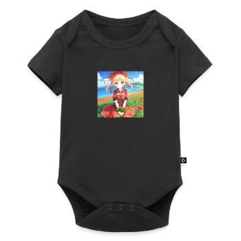 Motif de coquelicot Anume - Body à manches courtes Premium Bébé - noir - Devant