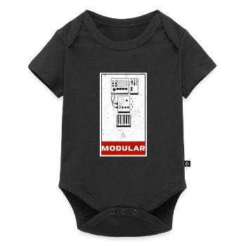 Synthesizer Synth Keyboard Elektronische Musiker - Baby Premium Kurzarmbody - Schwarz - Vorne