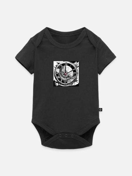 Uhr der Pfad zur Zeit - Baby Premium Kurzarmbody - Schwarz
