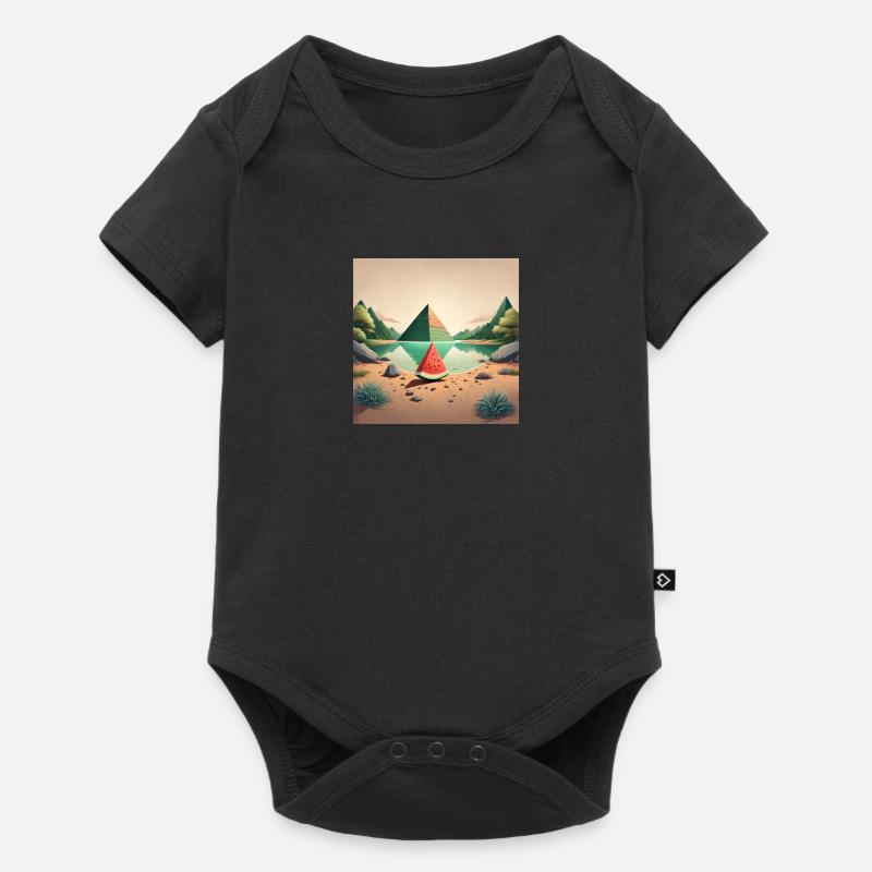 Melone mit Pyramide - Baby Premium Kurzarmbody - Schwarz
