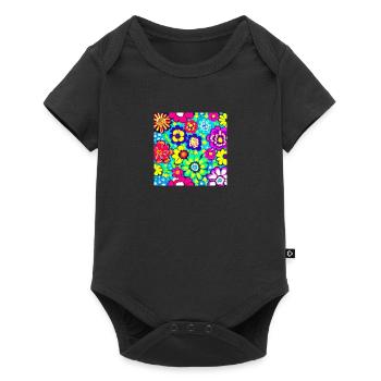 Flower Collage - Baby Premium Kurzarmbody - Schwarz - Vorne
