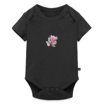 Rosa Magnolie - Baby Premium Kurzarmbody - Schwarz - Vorne