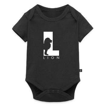 Lion Silhouette Löwe - Baby Premium Kurzarmbody - Schwarz - Vorne