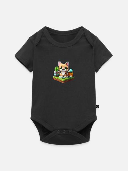 Pixel 4 Chat - Baby Premium Kurzarmbody - Schwarz