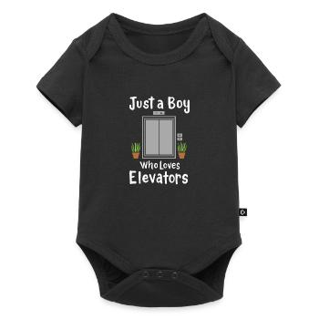 Just A Boy Who Loves Elevators - Baby Premium short-sleeve bodysuit - black - Front