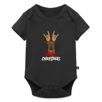 Reindeer heavy metal Christmas - Baby Premium short-sleeve bodysuit - black - Front