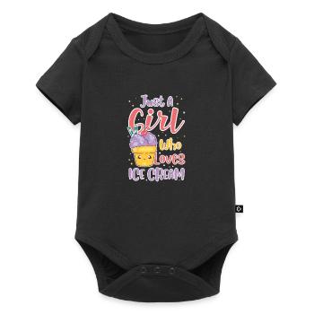 Girl Who Loves Ice Cream - Baby Premium Kurzarmbody - Schwarz - Vorne