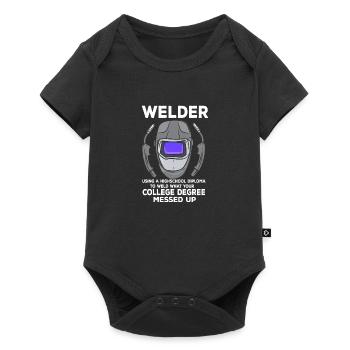 Welder Using A Diploma - Baby Premium Kurzarmbody - Schwarz - Vorne