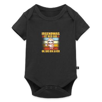 Faultier Irgendwas Ist Hier Faul Oh Das Bin Ja Ich - Baby Premium Kurzarmbody - Schwarz - Vorne