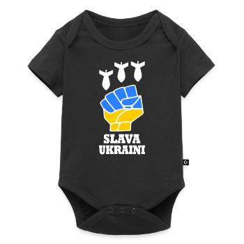 Slava ukraini - Body à manches courtes Premium Bébé - noir - Devant