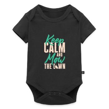 Keep Calm And Mow The Lawn Funny Lawn Mowing - Baby Premium short-sleeve bodysuit - black - Front
