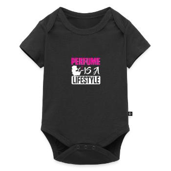 Parfüm Fragrance Perfüm Perfume Parfum Duft - Baby Premium Kurzarmbody - Schwarz - Vorne